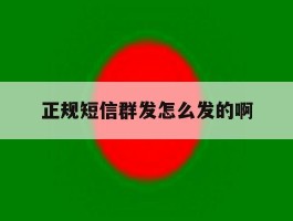 正规短信群发怎么发的啊