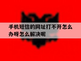 手机短信的网址打不开怎么办呀怎么解决呢