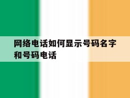 网络电话如何显示号码名字和号码电话