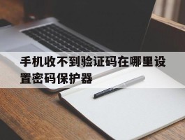 手机收不到验证码在哪里设置密码保护器