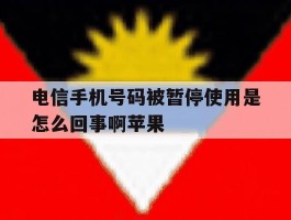 电信手机号码被暂停使用是怎么回事啊苹果