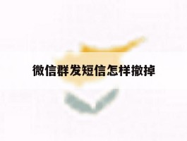 微信群发短信怎样撤掉