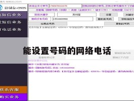 能设置号码的网络电话