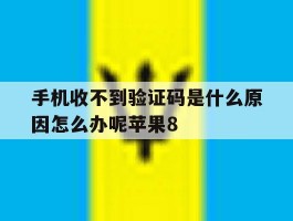 手机收不到验证码是什么原因怎么办呢苹果8