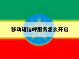 移动短信呼服务怎么开启