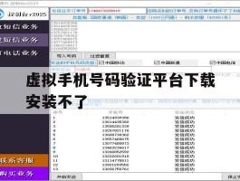 虚拟手机号码验证平台下载安装不了