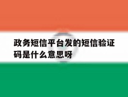 政务短信平台发的短信验证码是什么意思呀