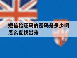 短信验证码的密码是多少啊怎么查找出来