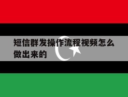 短信群发操作流程视频怎么做出来的