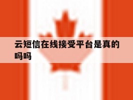 云短信在线接受平台是真的吗吗