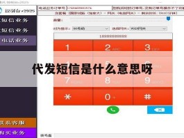 代发短信是什么意思呀