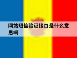 网站短信验证接口是什么意思啊