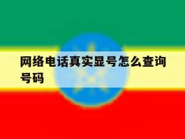 网络电话真实显号怎么查询号码