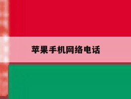 苹果手机网络电话