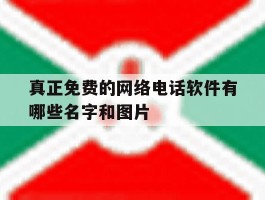 真正免费的网络电话软件有哪些名字和图片