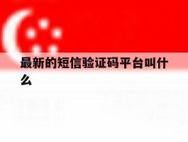 最新的短信验证码平台叫什么