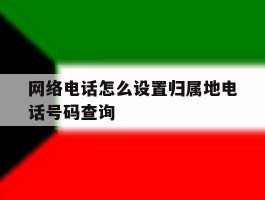 网络电话怎么设置归属地电话号码查询