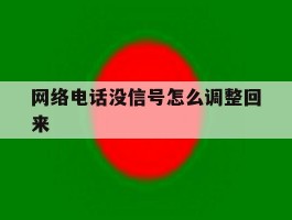 网络电话没信号怎么调整回来