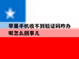 苹果手机收不到验证码咋办呢怎么回事儿