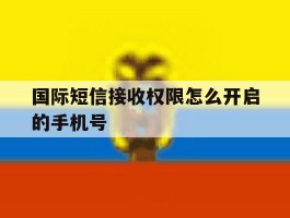国际短信接收权限怎么开启的手机号