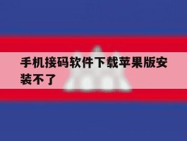 手机接码软件下载苹果版安装不了