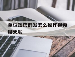 单位短信群发怎么操作视频聊天呢