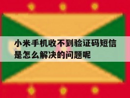 小米手机收不到验证码短信是怎么解决的问题呢