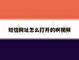 短信网址怎么打开的啊视频
