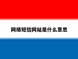 网络短信网站是什么意思