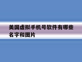 美国虚拟手机号软件有哪些名字和图片