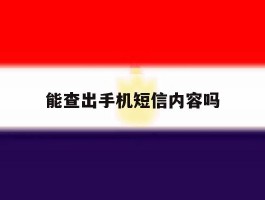 能查出手机短信内容吗