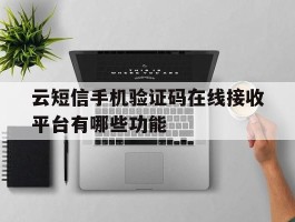 云短信手机验证码在线接收平台有哪些功能