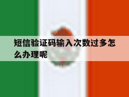 短信验证码输入次数过多怎么办理呢