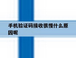 手机验证码接收很慢什么原因呢
