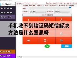 手机收不到验证码短信解决方法是什么意思呀