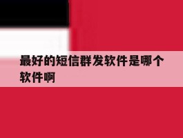 最好的短信群发软件是哪个软件啊