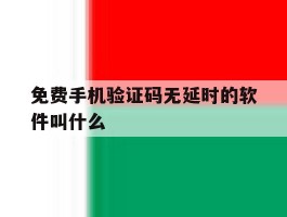 免费手机验证码无延时的软件叫什么