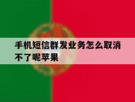 手机短信群发业务怎么取消不了呢苹果