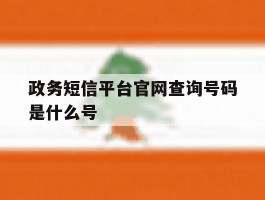 政务短信平台官网查询号码是什么号