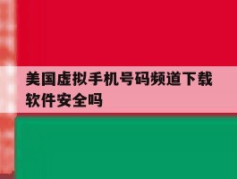 美国虚拟手机号码频道下载软件安全吗