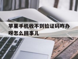 苹果手机收不到验证码咋办呀怎么回事儿