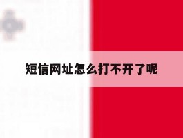 短信网址怎么打不开了呢
