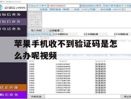 苹果手机收不到验证码是怎么办呢视频