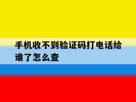 手机收不到验证码打电话给谁了怎么查