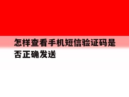 怎样查看手机短信验证码是否正确发送