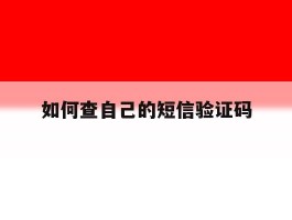 如何查自己的短信验证码