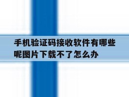 手机验证码接收软件有哪些呢图片下载不了怎么办