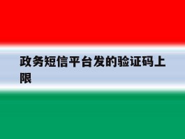政务短信平台发的验证码上限