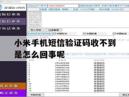 小米手机短信验证码收不到是怎么回事呢