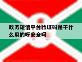 政务短信平台验证码是干什么用的呀安全吗